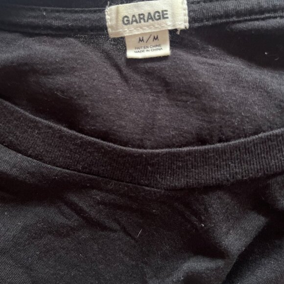 Garage Navy Blue to Grey Ombre Cropped Shirt - Picture 3 of 3